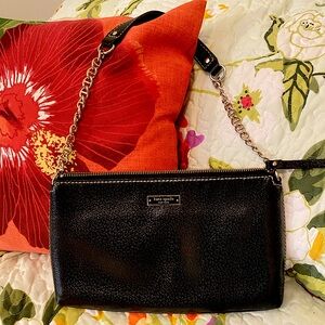 Kate Spade black leather zipper purse